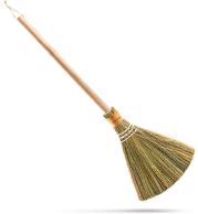 Soft Broom with Stick – Floor Broom with Soft Bristles for Indoor Sweeping on Tiles and Smooth Floors, Lightweight Handle for Easy Use